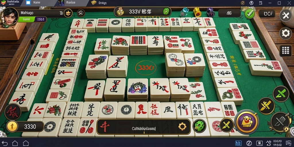 Tampilan gameplay menarik dari 333V di saat bermain Mahjong.