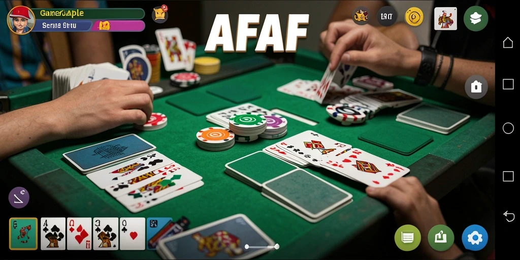Tampilan gameplay AFAF saat bermain Gaple dengan teman-teman.