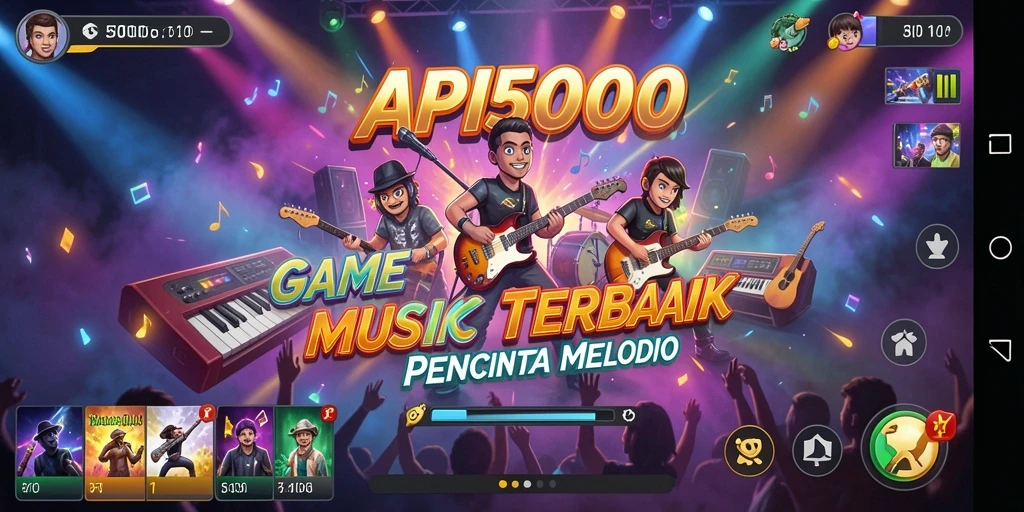 Tampilan gameplay API5000 yang seru dengan lagu-lagu menarik.