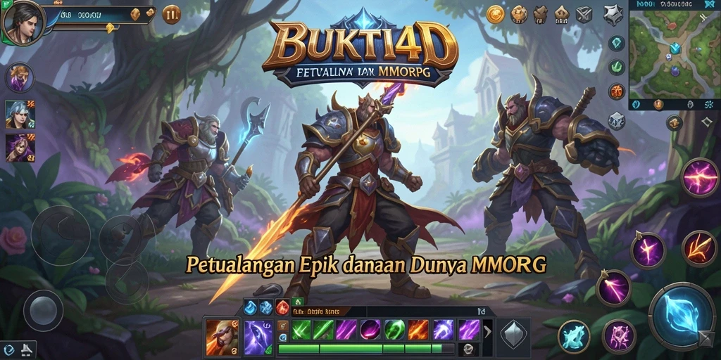 Tangkapan layar menampilkan aksi epik dalam dunia MMORPG BUKTI4D.