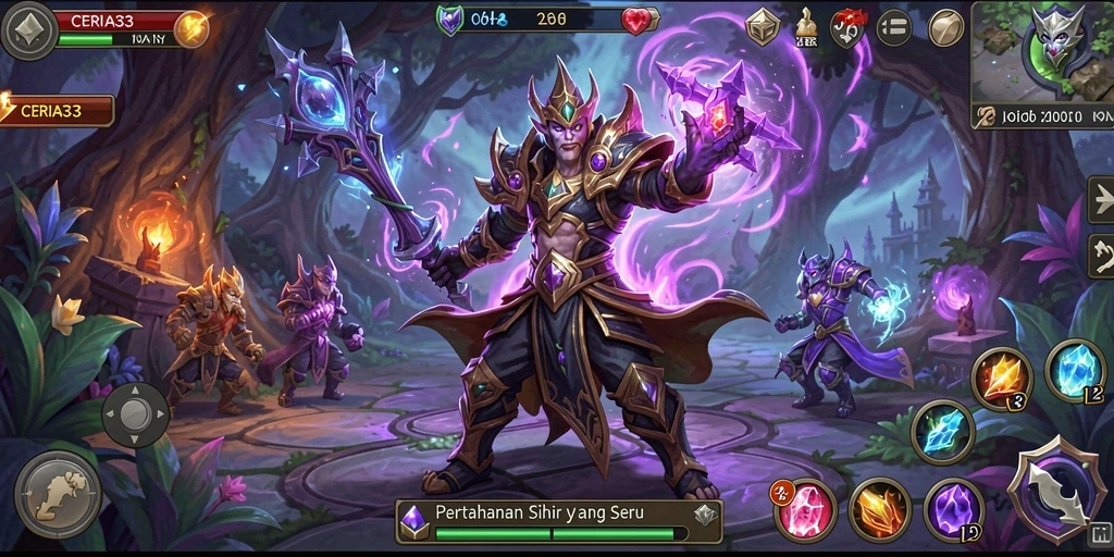 Tampilan gameplay menakjubkan dari CERIA33 yang penuh aksi Tower Defense.