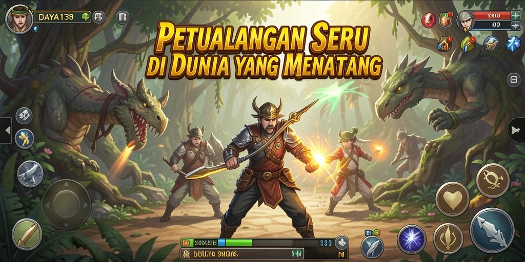 Screenshot gameplay <strong>DAYA138</strong> menampilkan aksi petualangan seru di dunia yang luas.