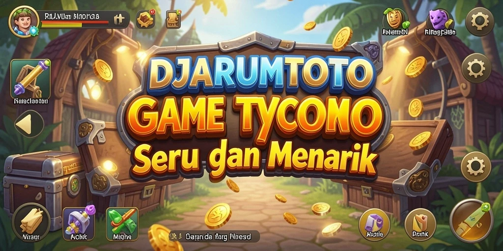 Tampilan gameplay seru dalam DJARUMTOTO dengan berbagai opsi bisnis.