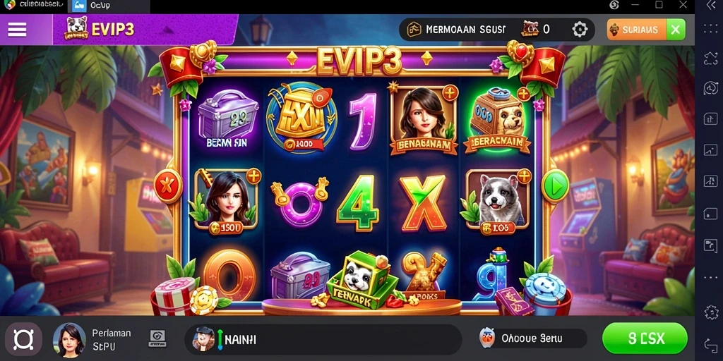 Screenshot gameplay <strong>EVIP3</strong> yang menunjukkan keseruan putaran slot.