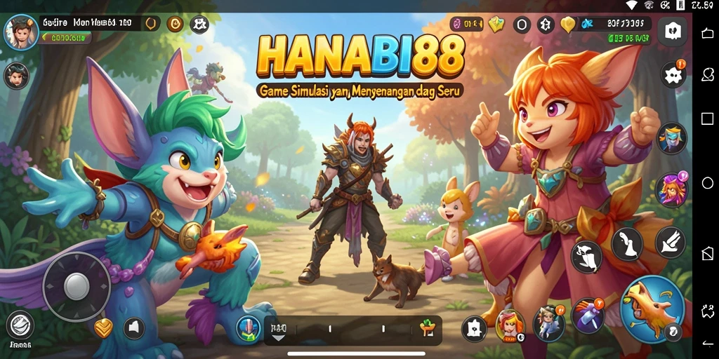 Tampilan gameplay simulasi yang menarik di HANABI88.