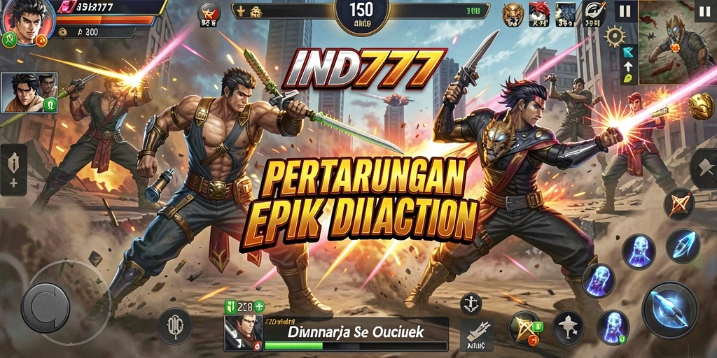 Screenshot IND777 menunjukkan aksi bertempur yang mendebarkan.