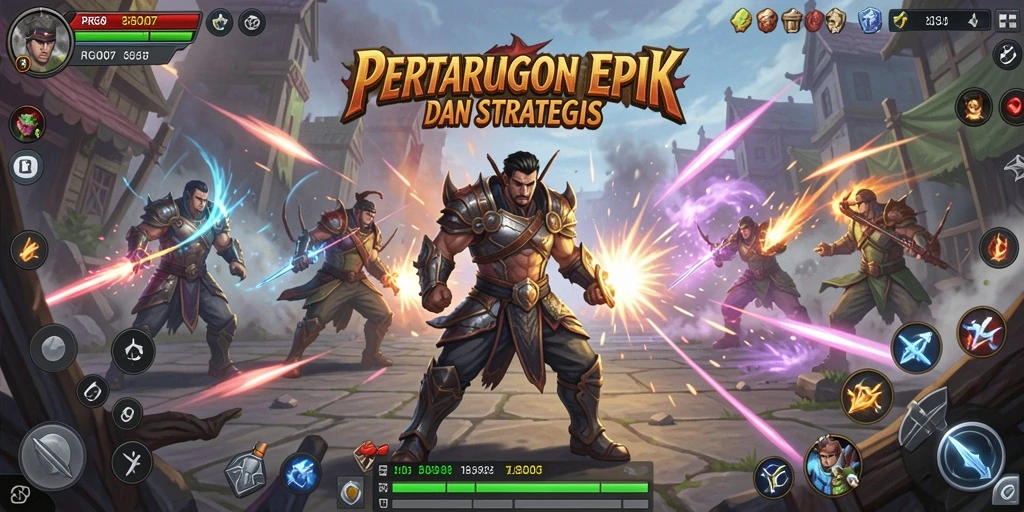Tampilan gameplay menarik di PRG007, dengan karakter bertarung satu sama lain.