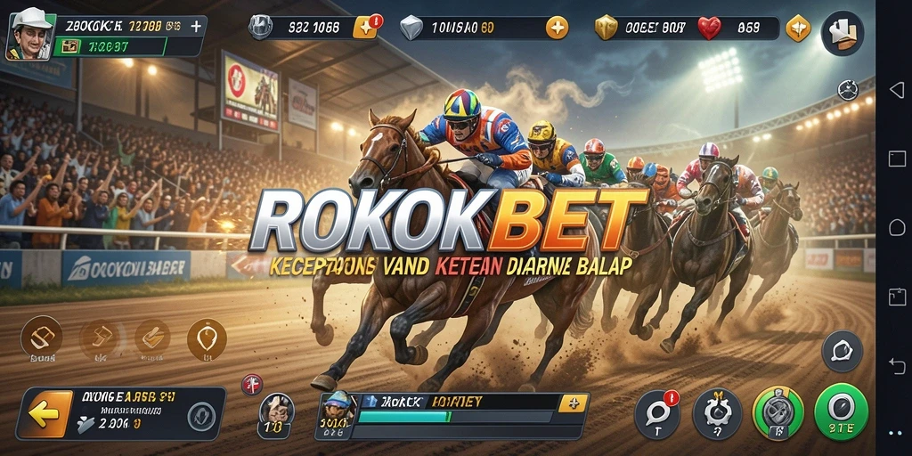 Screenshot gameplay ROKOKBET yang menampilkan balapan mendebarkan.