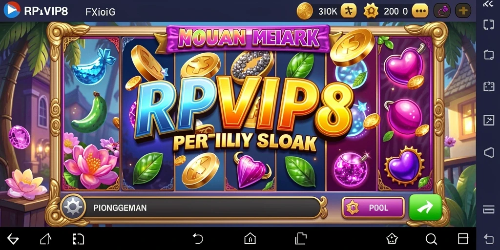 Tampilan gameplay RPVIP8 dengan mesin slot yang menarik.
