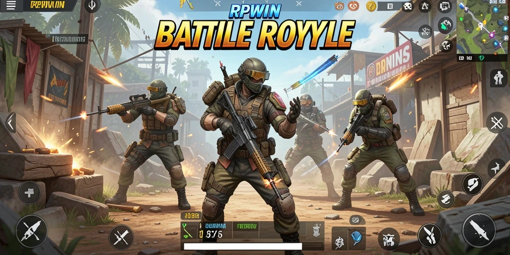 Tangkapan layar RPWIN menunjukkan aksi intens permainan Battle Royale.