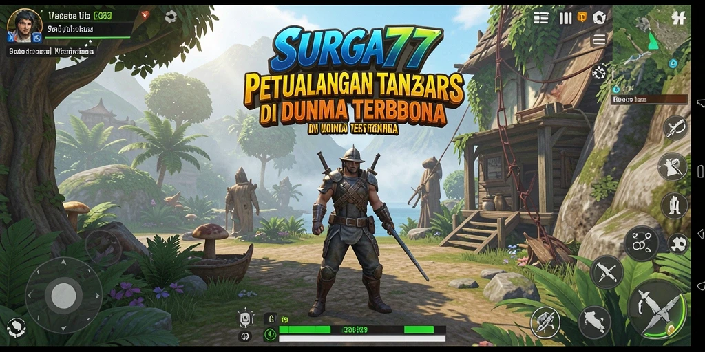 Tampilan seru gameplay SURGA77 dalam dunia terbuka.