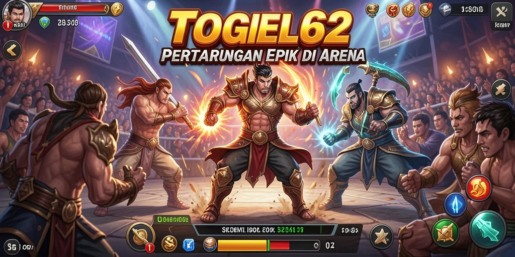 Tampilan pertarungan sengit dari TOGEL62 dengan karakter unik.