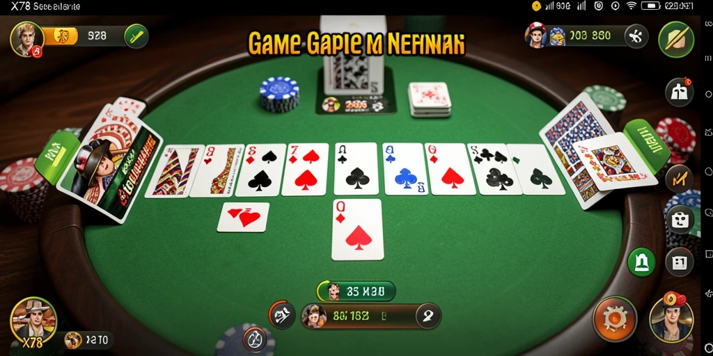 Screenshot gameplay X78 yang menunjukkan serunya bermain Gaple.