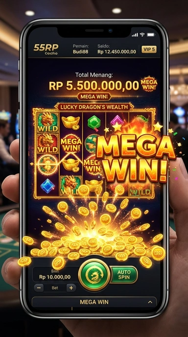 Tampilan utama aplikasi 55rp yang menarik dan mudah digunakan.